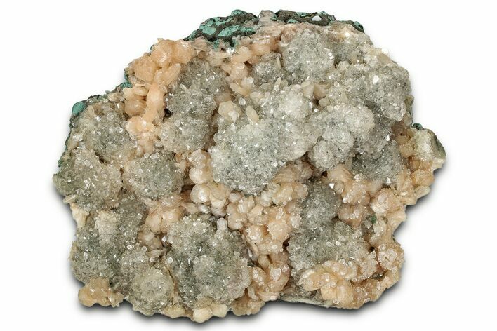 Stilbite Crystals and Micro Apophyllite on Heulandite - India #348317